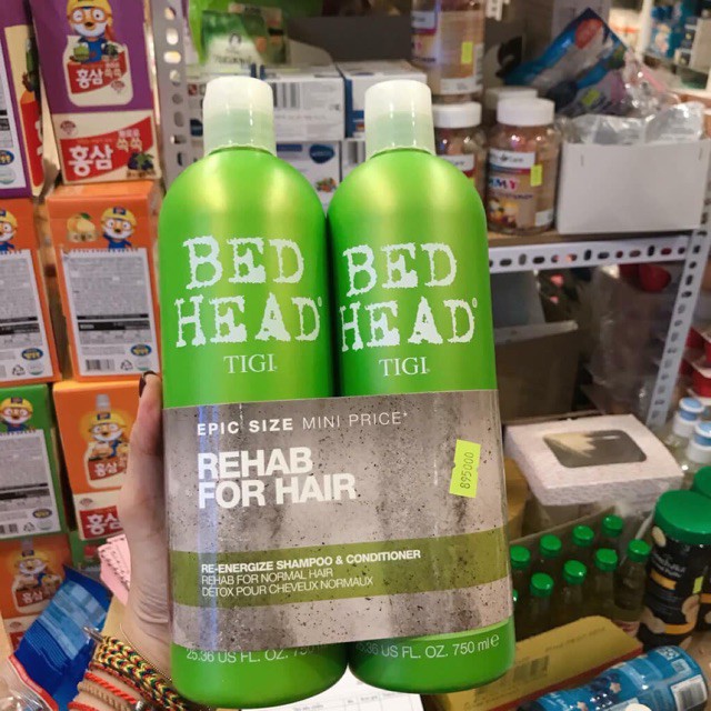 Cặp Dầu Gội Xả Phục Hồi Tóc Hư Tổn Tigi Bed Head - Màu Xanh Lá - Chính Hãng