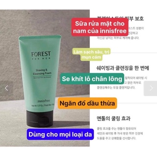 Sữa rửa mặt nam Innisfree Forest For Men Shaving & Cleansing Foam
