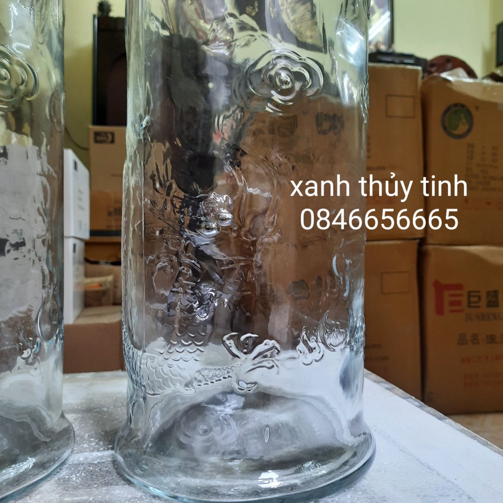 Bình thủy tinh trụ rồng  - Dung tích - 25 Lít