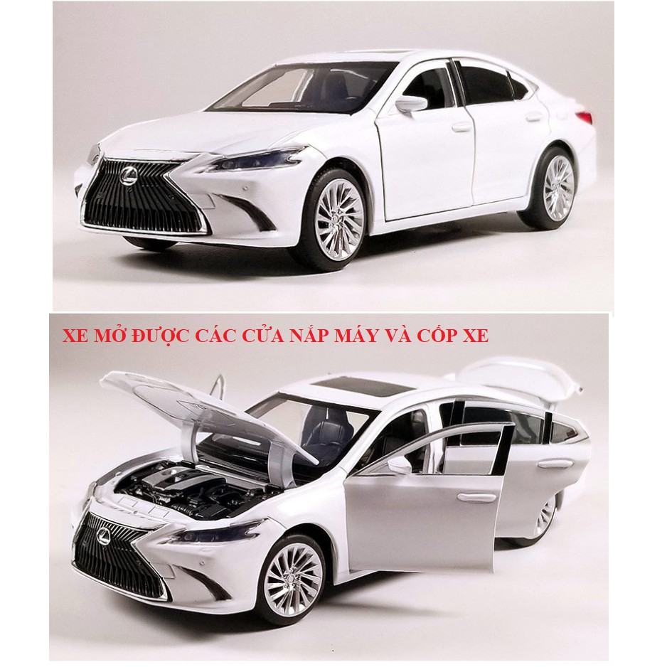 Đồ chơi xe mô hình ô tô Lexus ES300H Jackie Kim tỉ lệ 1:32 mô hình xe bằng kim loại mở được cửa và xoay được bánh trước