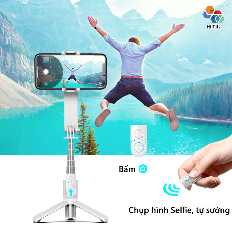 Gimbal chống rung CYKE L09 tích hợp chế độ xoay 360º, có bluetooth chụp selfie, tripod chụp hình siêu tiện lợi