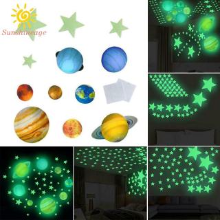 Miếng Dán Tường Trang Trí Hình Các Hành Tinh Dạ Quang Độc Đáo