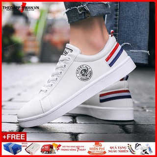 Giày sneaker thể thao nam trắng gót đỏ TDM7635