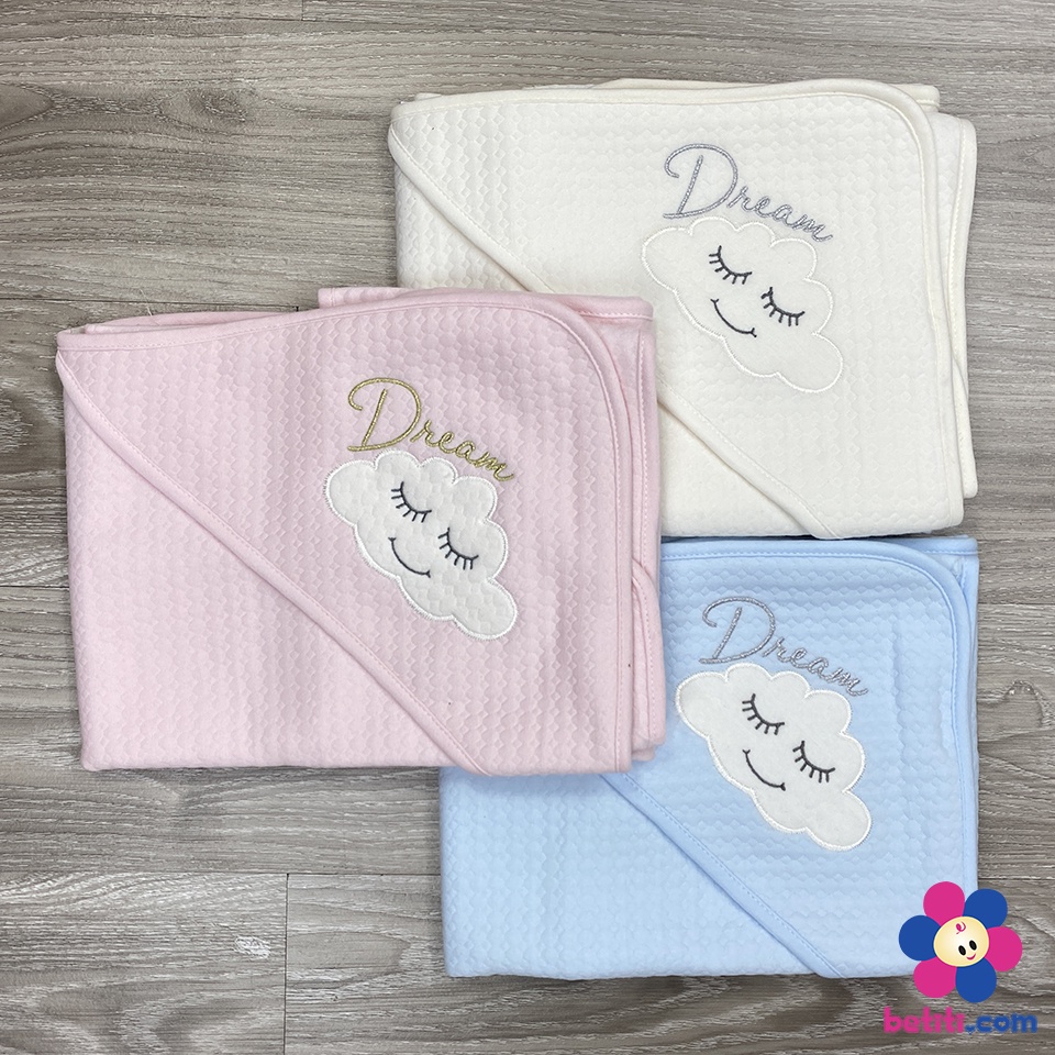 Chăn Ủ Trần Bông Cho Bé Sơ Sinh Cao Cấp, Khăn Ngủ Có Mũ Bebe Comfort