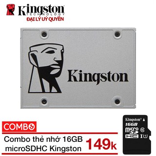 Combo Ổ cứng SSD 120GB NOW A400 Kingston + Thẻ nhớ 16GB micro SDHC Kingston class 10 - Hãng phân phối chính thức