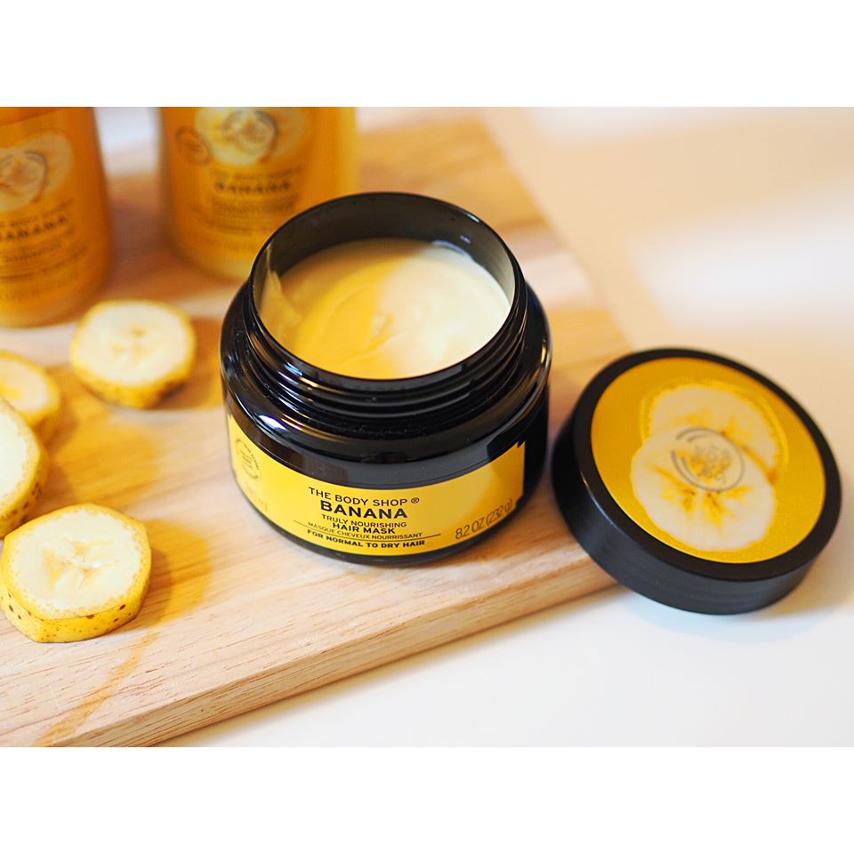 Mặt nạ tóc Banana Truly Nourishing Hair Mask 240ML ủ tóc chuối cho tóc khô THE BODY SHOP