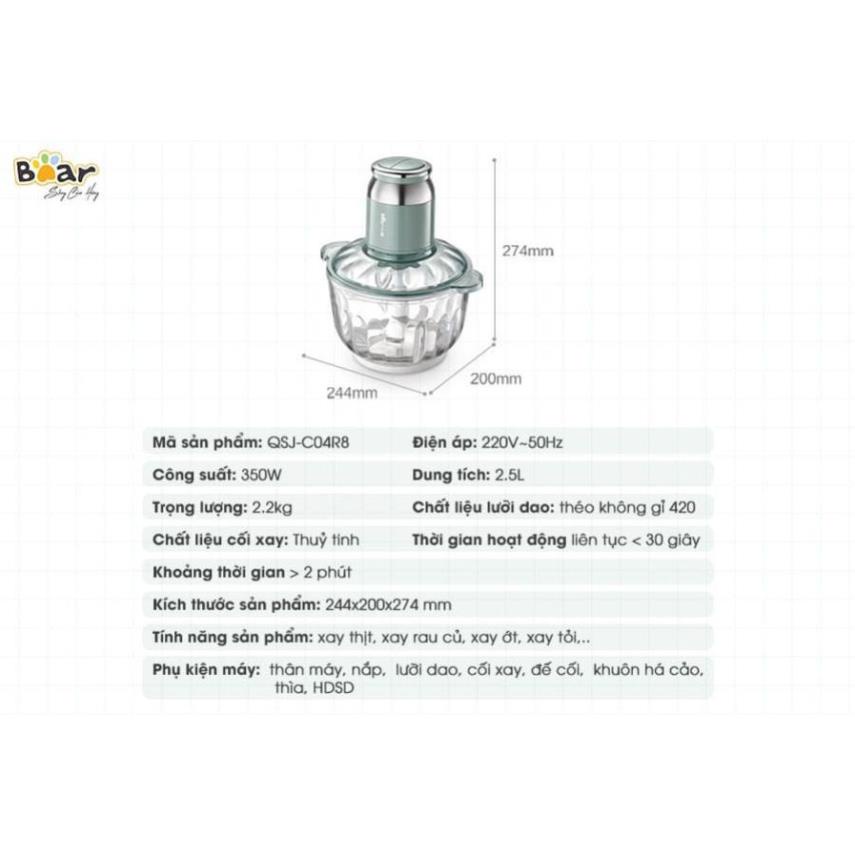 Máy say thịt đa năng Bear hàng quốc tế, máy say thịt cá tỏi ớt 4 lưỡi dao siêu sắc - Ròm Gia Dụng Chính Hãng