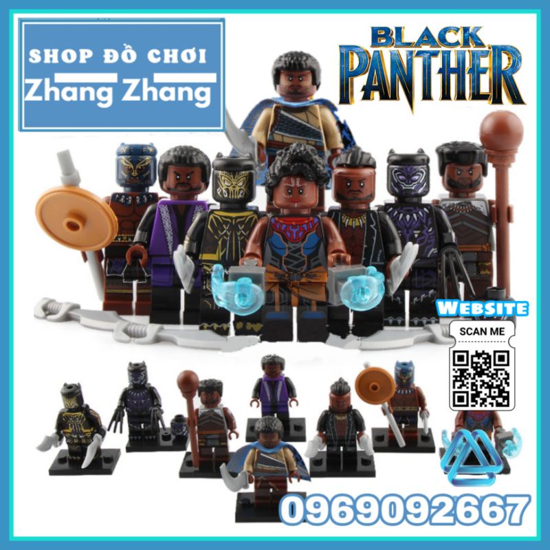 Đồ chơi Xếp hình Black Panther gồm TChalla WKabi - Wakanda - Killmonger - Shuri báo đen Minifigures Xinh X0191