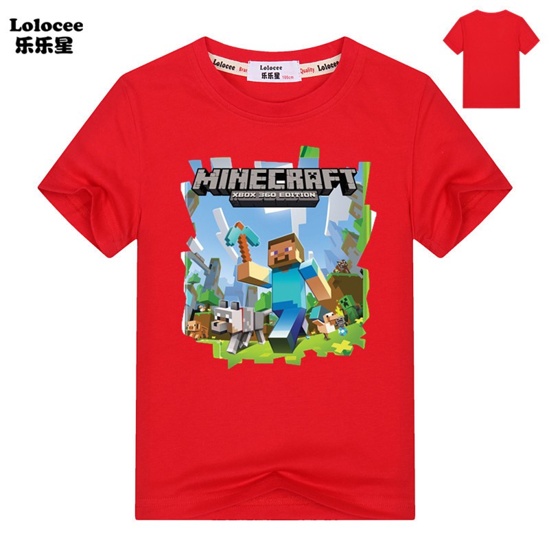 Áo thun nam Minecraft Adventure Premium CottonTee Kids Áo thun ngắn tay mùa hè 100% Cotton