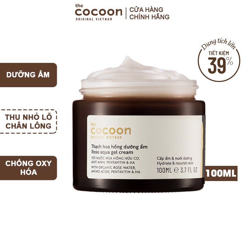 Thạch hoa hồng dưỡng ẩm Cocoon