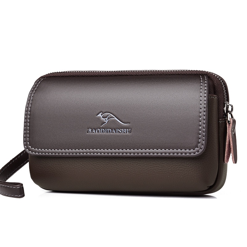 Ví Cầm Tay Nam 2 Trong 1 Kết Hợp Túi Bụng 2008 Nhỏ Gọn Nhiều Ngăn Đựng Tiền Thẻ Card Điện Thoại Tiện Lợi Da Pu Cao Cấp