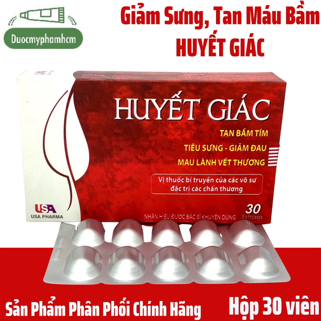 TPCN Huyết Giác giúp tan bầm tím, tiêu sưng, chấn thương va đập- Hộp 30 viên