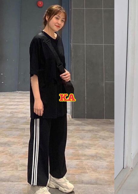 Sét áo trơn + quần ống rộng 3 sock lỡ | BigBuy360 - bigbuy360.vn