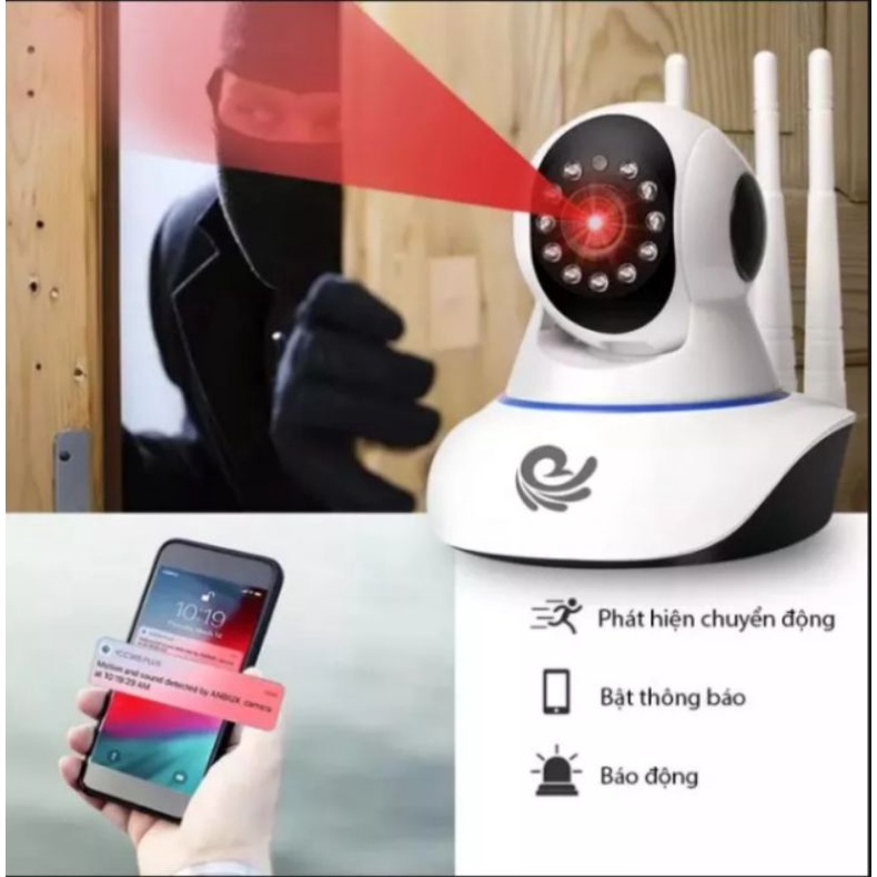 Bộ kamera giám sát ghi hình chống trộm 3 dâu thu phát wifi thiết bị cho mỗi gia đình
