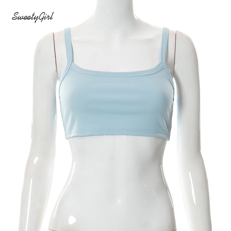 Áo Tank Top Cổ Chữ U Hở Lưng Màu Sắc Ngọt Ngào Thời Trang 2022 Cho Nữ