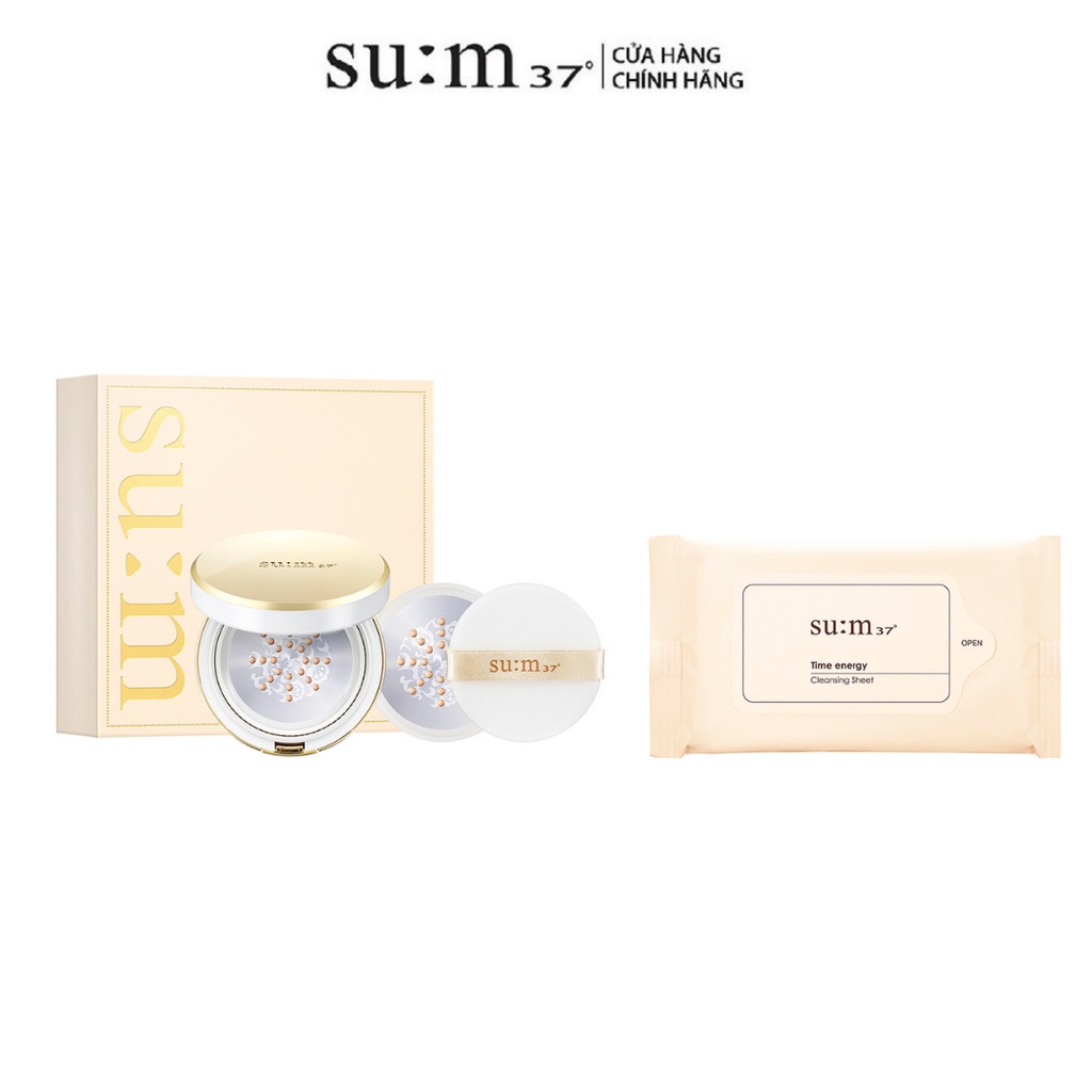 Bộ Phấn nước kiểm soát nhờn Su:m37 Time Energy Dazzling Metal Cushion SPF50+ PA+++ 50g