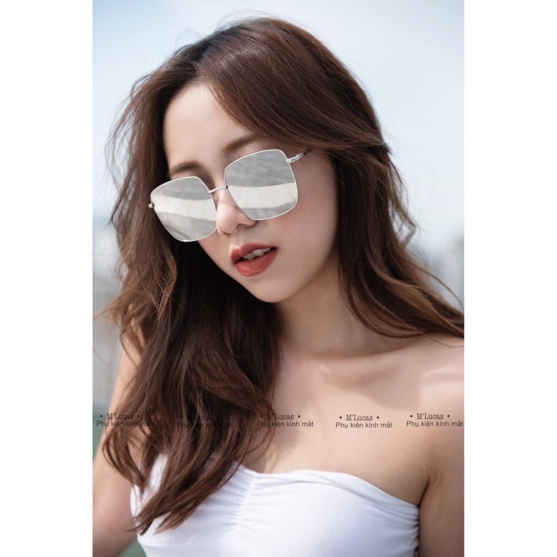 Kính râm chống Uv400, kính mát vuông tráng gương chống ánh sáng xanh, UV400 Jolie eyewear