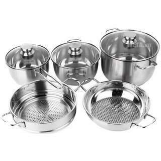 Bộ nồi inox Fivestar 5 món các loại ( bảo hành 5 năm)