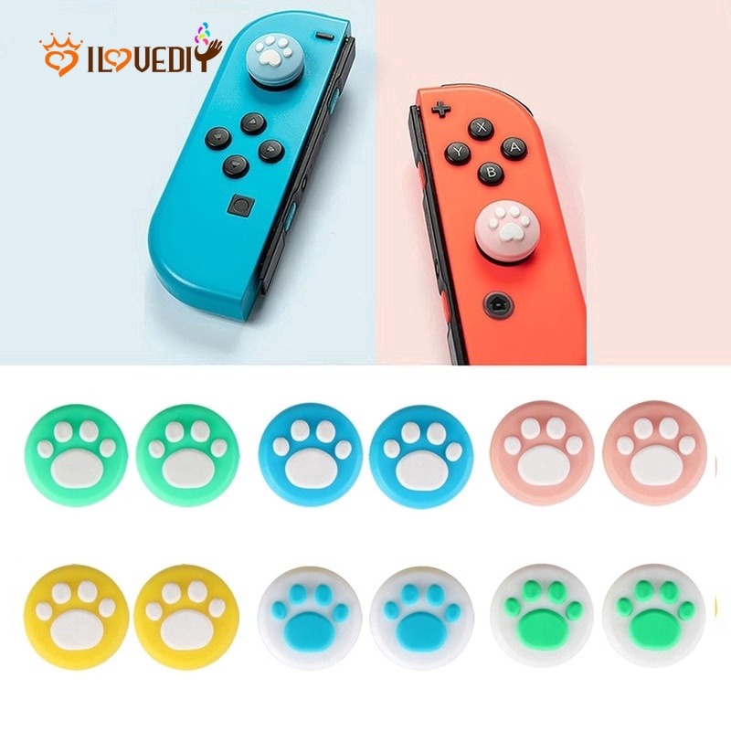 Set 2 Nắp Silicone Hình Móng Vuốt Mèo Cho Máy Chơi Game Nintendo Switch Lite