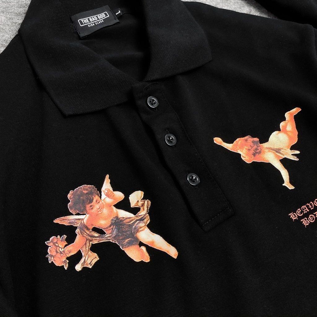 Áo Polo thiên thần đen , áo thun có cổ nam nữ unisex, MSW Town | BigBuy360 - bigbuy360.vn