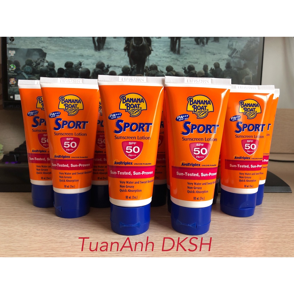 [USA]-Kem Chống Nắng thể thao Banana Boat Ultra Sport Sunscreen Lotion SPF 50 90ml. Hàng chính hãng DKSH Việt Nam.