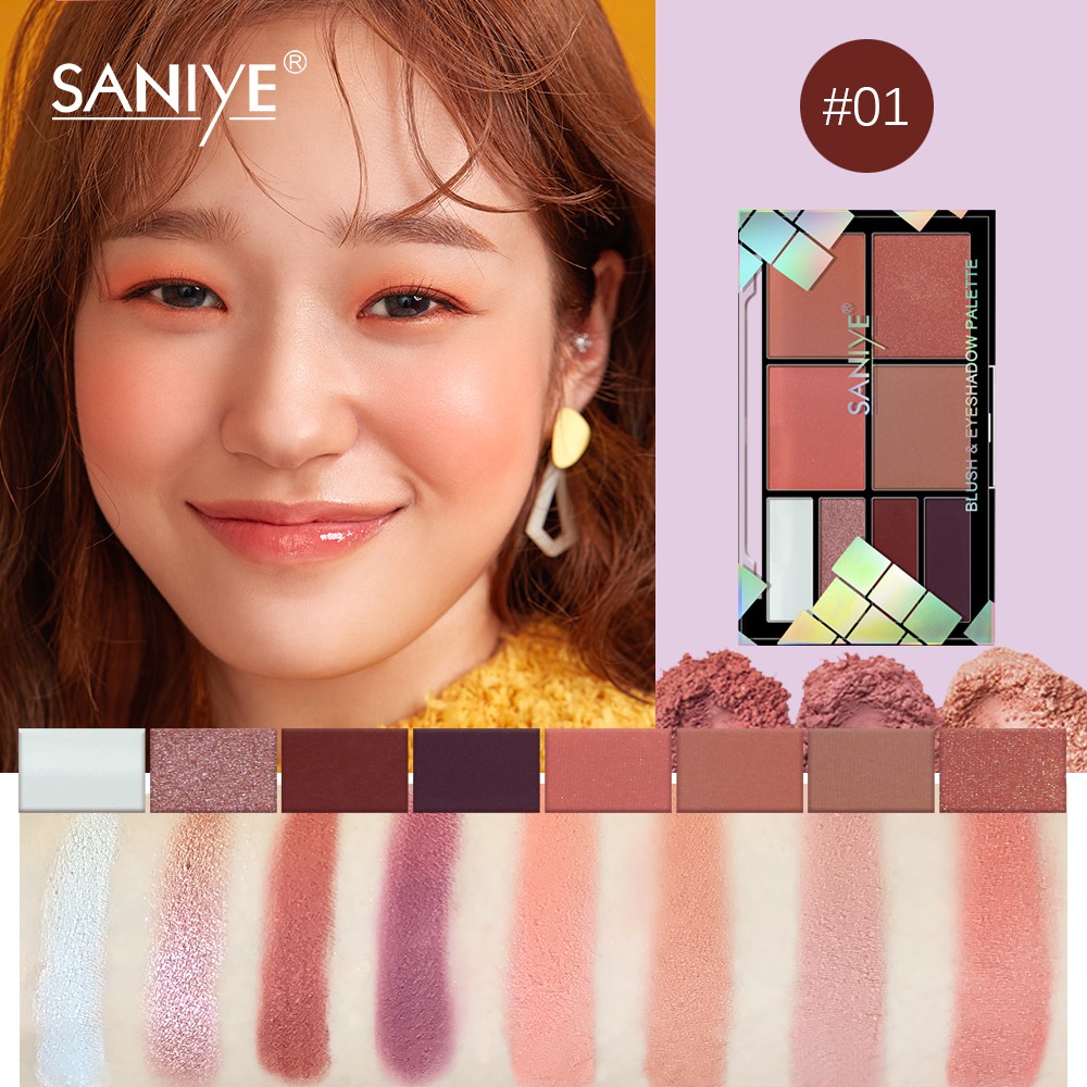 Bảng phấn mắt kết hợp phấn má hồng SANIYE 8 màu chuyên dụng E0827 | BigBuy360 - bigbuy360.vn