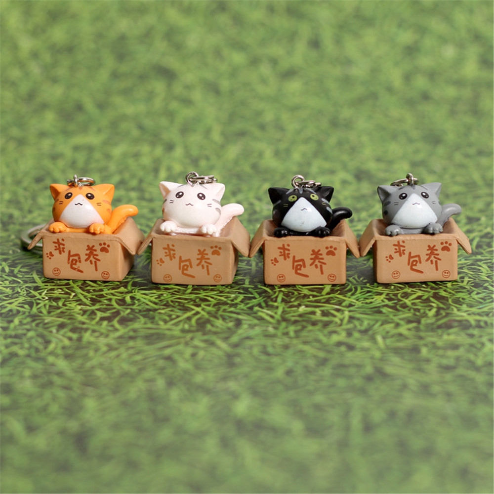 Móc chìa khóa họa tiết mèo hoạt hình dễ thương xinh xắn