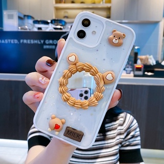 Ốp lưng điện thoại Gấu có gương soi phía sau