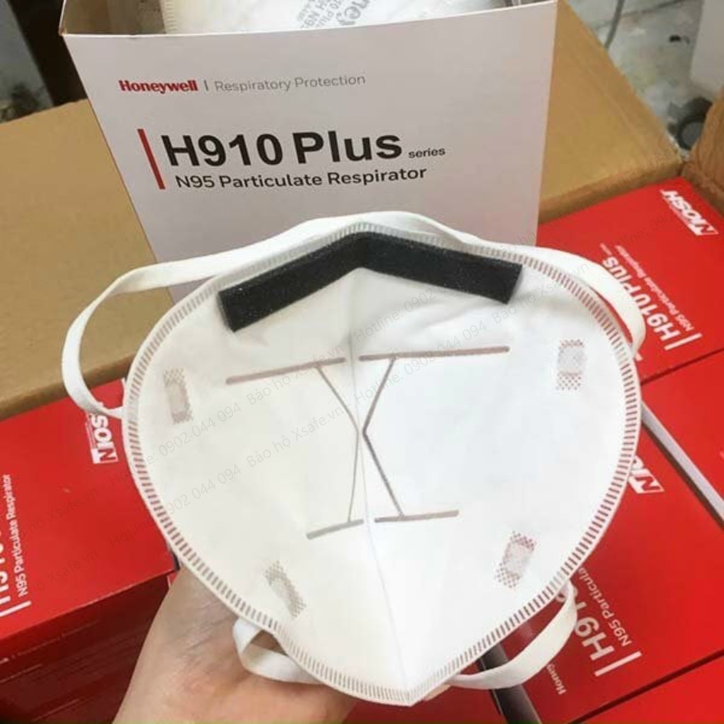 Khẩu trang N95 Honeywell H910 Plus Tiêu chuẩn NOISH Hoa Kỳ Kháng khuẩn - lọc bụi mịn Bộ y tế khuyên dùng CHÍNH HÃNG