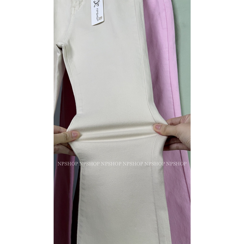 Quần jean nữ ống loe lưng cao nhiều màu nổi bật NPQ054