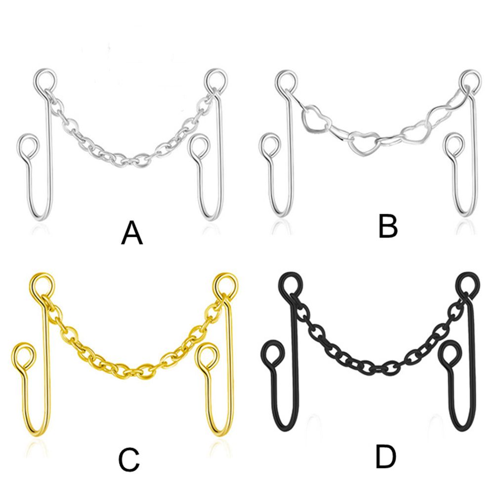 Khuyên mũi giả xỏ dây xích màu đen không cần xỏ lỗ