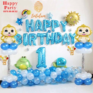 Sét bóng sinh nhật chủ đề khỉ con Made by Happy party