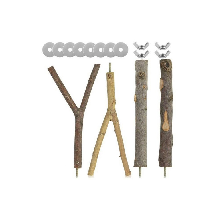 4 PCS Gỗ tự nhiên Chim Perch Vẹt Đứng-Nền tảng Perch Phụ kiện Lồng