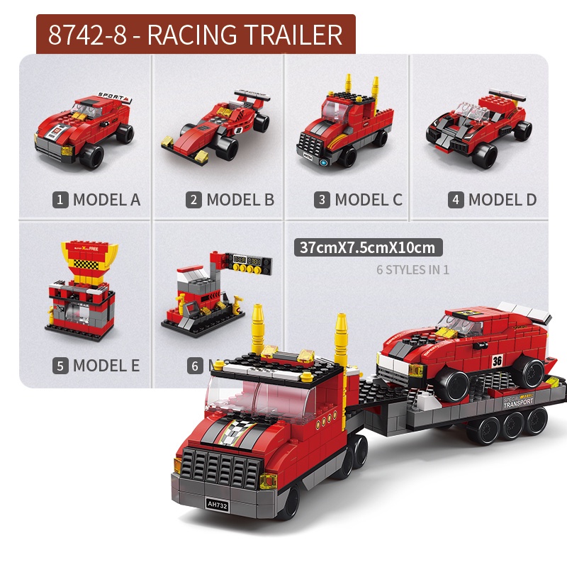 (8742) Bộ đồ chơi Lego 6ni1 1000 Xe kỹ thuật vàng Quà Tặng Sinh Nhật Cho Bé Trai