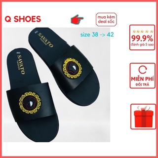 Dép da nam quai ngang. dép nam da bò mới phong cách trẻ trung, thời trang hot trend