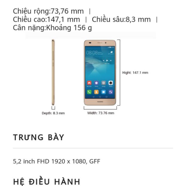 Điện thoại Huawei gr5 mini ( bán xác)