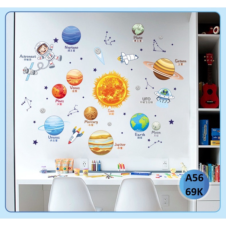 Decal dán tường Vũ trụ A56 - Decal dán tường Hàn Quốc