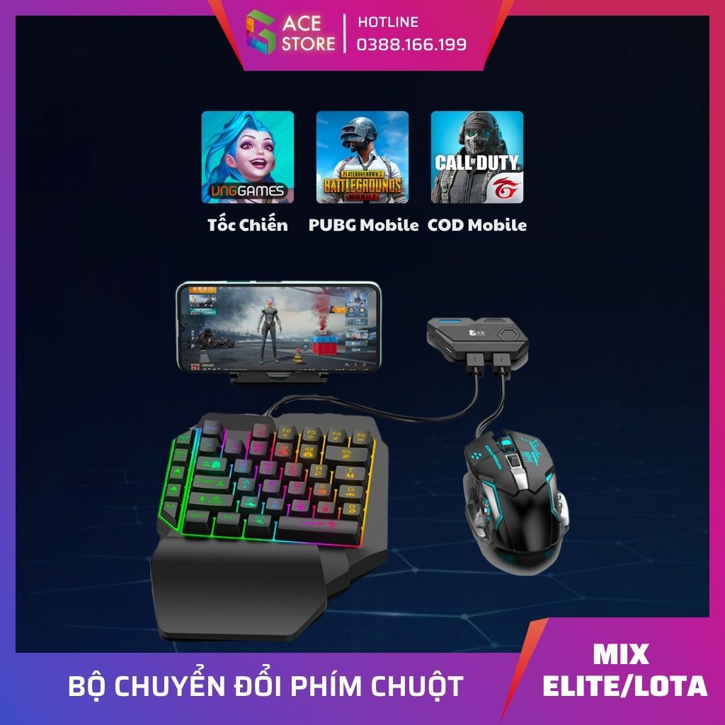 MIX Elite | Full bộ 4 in 1 chuyển đổi phím chuột bluetooth 5.0 không độ trễ, ghìm tâm AI