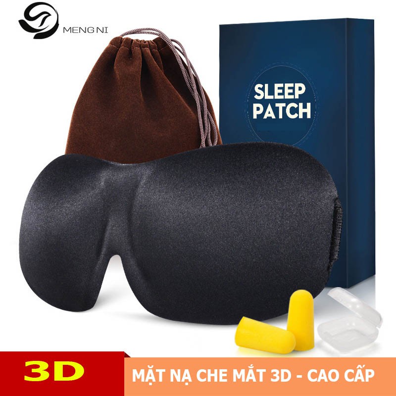 Mặt nạ che mắt, bịt mắt ngủ trưa văn phòng - Hàng 3D cao cấp - Fullbox (đủ màu lựa)