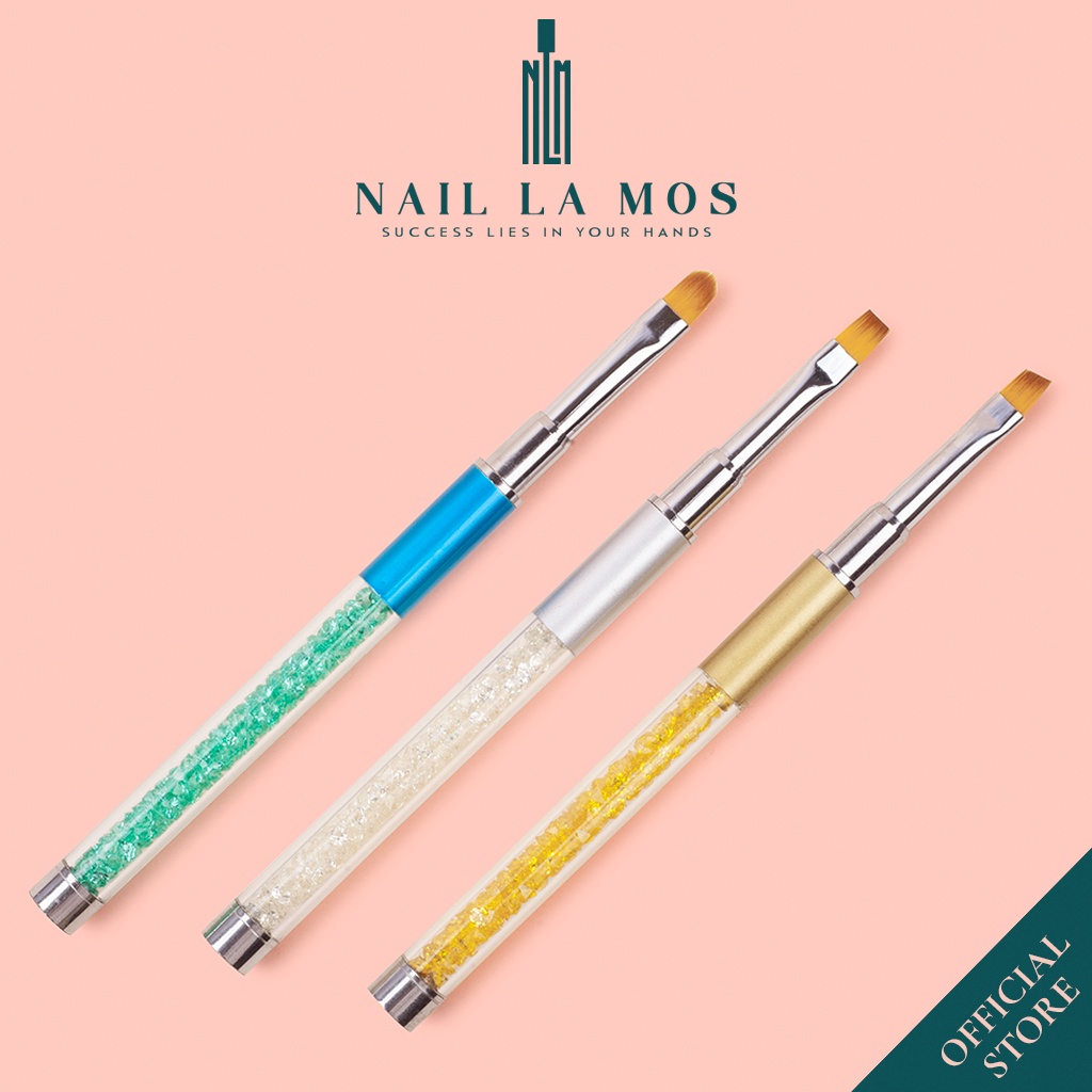 Cọ đắp gel cán đá cao cấp - Cọ đắp nail bản tròn chuyên dụng, bền đẹp