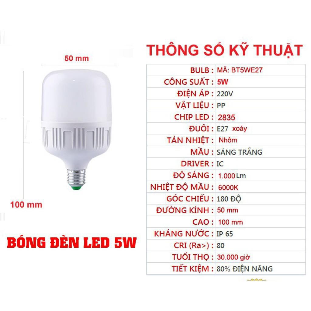 BÓNG ĐÈN LED TRỤ 5W - 65W TIẾT KIỆM ĐIỆN NĂNG - RẺ NHẤT SHOPEE ( BẢO HÀNH 12 THÁNG- LỖI 1 ĐỔI 1) -Hồng Anh Case