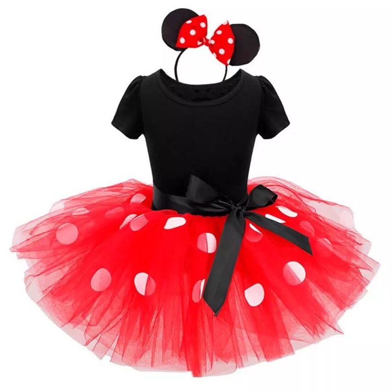 Đầm Công Chúa Hóa Trang Chuột Minnie Cho Bé Gái E27