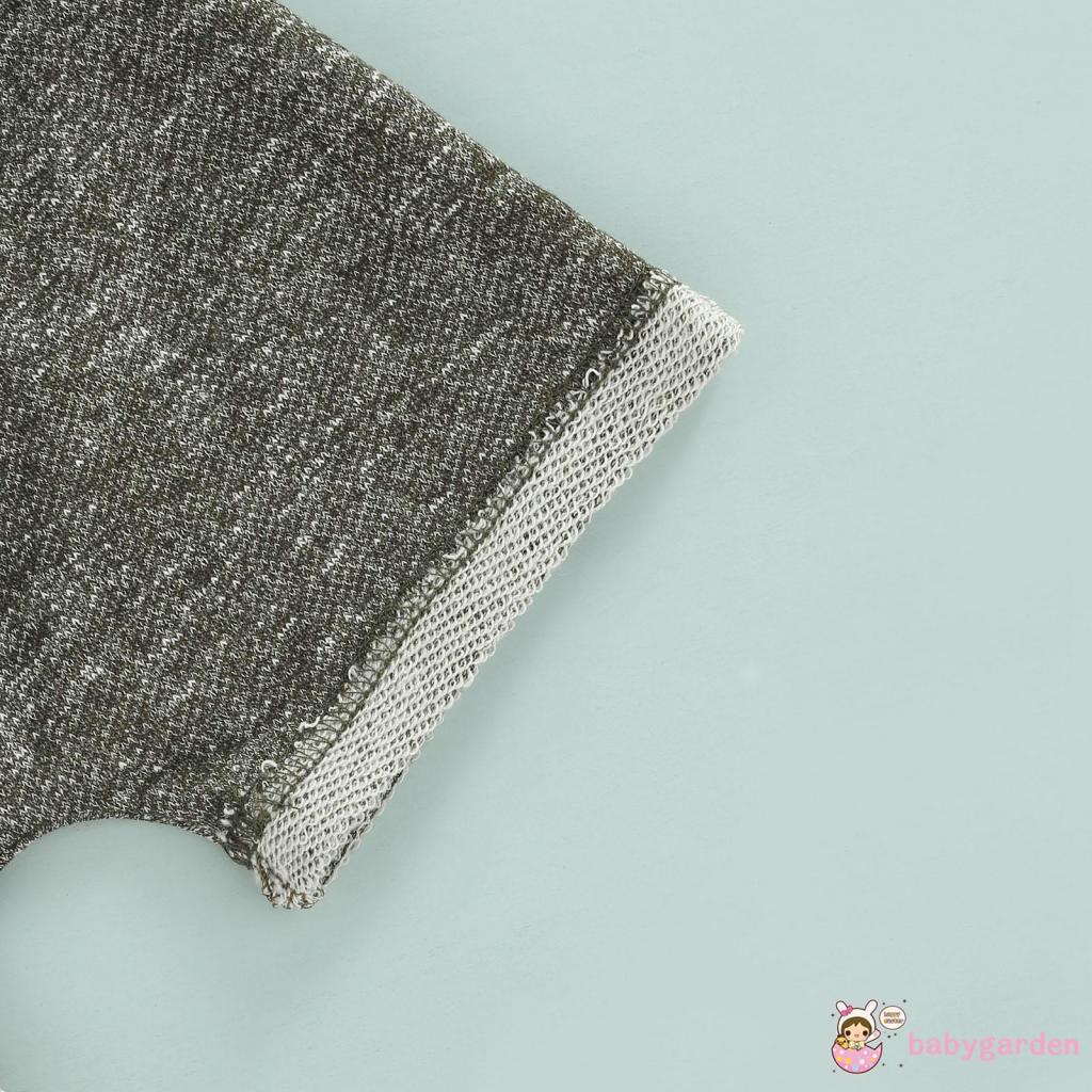 Bộ Áo Hoodie Sát Nách + Quần Short Lưng Cao Thời Trang Mùa Hè Cho Bé Trai 0-3 Tuổi