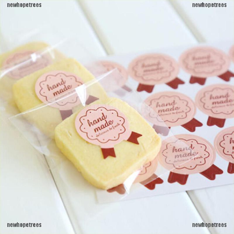 Bộ 1 miếng dán trang trí túi bánh quy/đồ thủ công in chữ Handmade