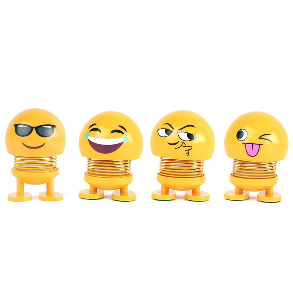 Phụ kiện lò xo nhún hình mặt biểu tượng cảm xúc dùng trang trí ô tô | BigBuy360 - bigbuy360.vn