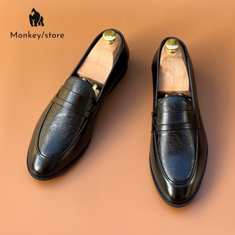 Giày tây nam công sở, giày da nam dập vân thiết kế - Mã MK13 ( Ảnh và video độc quyền - Bảo hành 12 tháng )