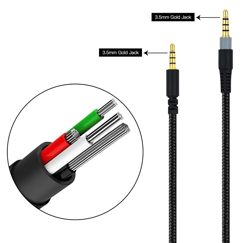 Dây Cáp Tai Nghe Thay Thế 3.5mm Cho HyperX- Cloud / Cloud Cho Tai Nghe Chụp Tai Alpha
