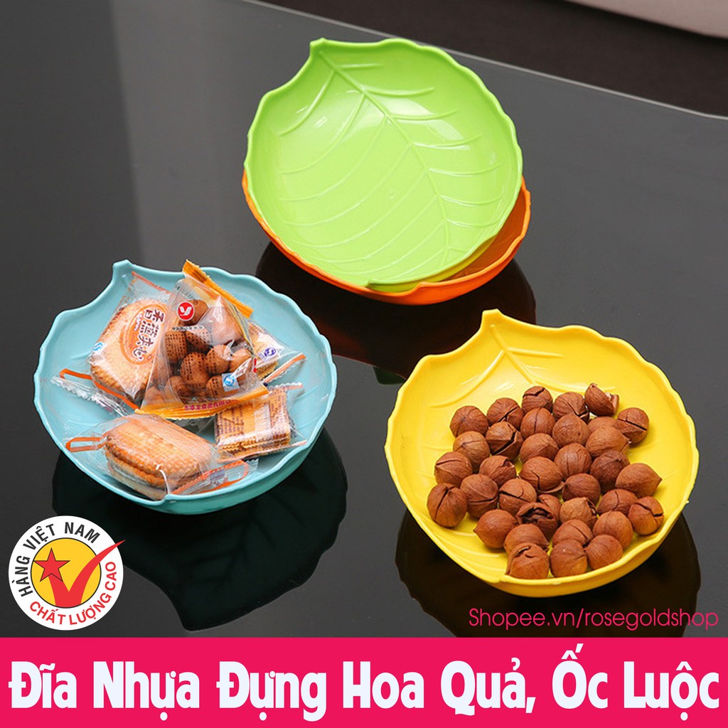 Đĩa Nhựa Đựng Hoa Quả, Ốc Luộc, Bánh Kẹo, Mứt, Đồ Ăn Vặt Loại To Hình Chiếc Lá Việt Nhật