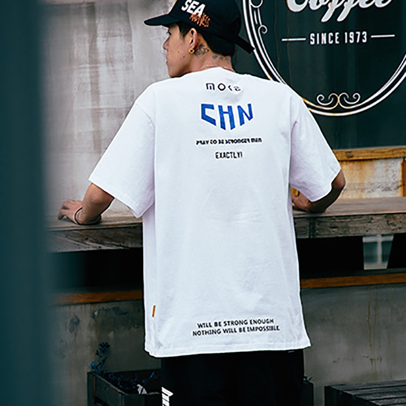 Áo thun nam IELGY tay ngắn cổ tròn dáng rộng đơn giản thời trang mùa hè