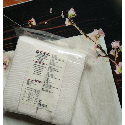 Bông tẩy trang Muji hữu cơ Nhật Bản Cotton Pads 180 miếng organic shiroba